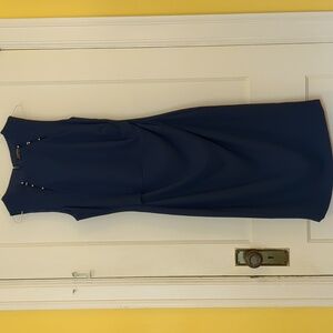 *3/$25 Le Chateau asymmetrical ruched dress with bead collar detail